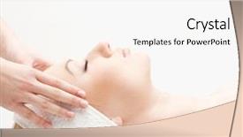  Presentation with spa - Theme having young beautiful lady getting spa background and a white colored foreground