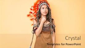  Presentation with infection - Slide set with young-beautiful-latin-girl-wearing background and a yellow colored foreground