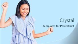  Presentation with latin music - PPT theme with young-beautiful-latin-girl-wearing background and a cool aqua colored foreground