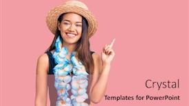  Presentation with hawaiian - Beautiful theme featuring young-beautiful-latin-girl-wearing backdrop and a coral colored foreground