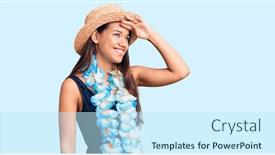  Presentation with hawaiian - Beautiful theme featuring young-beautiful-latin-girl-wearing backdrop and a sky blue colored foreground