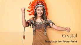  Presentation with latin music - Cool new slide set with young-beautiful-latin-girl-wearing backdrop and a yellow colored foreground