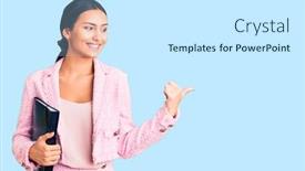  Presentation with binder - PPT theme consisting of young-beautiful-latin-girl-wearing background and a cool aqua colored foreground