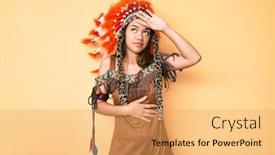  Presentation with fever - Slides with young-beautiful-latin-girl-wearing background and a yellow colored foreground