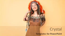  Presentation with injury - PPT theme having young-beautiful-latin-girl-wearing background and a yellow colored foreground