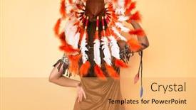  Presentation with costume - PPT theme having young-beautiful-latin-girl-wearing background and a yellow colored foreground