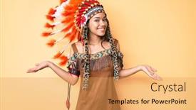  Presentation with comparison - Slides enhanced with young-beautiful-latin-girl-wearing background and a yellow colored foreground