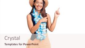  Presentation with hawaiian - Audience pleasing slide deck consisting of young-beautiful-latin-girl-wearing backdrop and a sky blue colored foreground