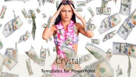  Presentation with migraine - Cool new slide deck with young-beautiful-latin-girl-wearing backdrop and a soft green colored foreground