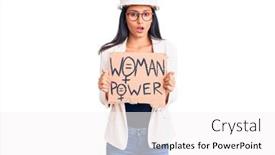  Presentation with girl power - PPT theme featuring young-beautiful-latin-girl-wearing background and a white colored foreground