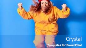  Presentation with fisher - PPT theme enhanced with young-beautiful-latin-woman-wearing background and a teal colored foreground