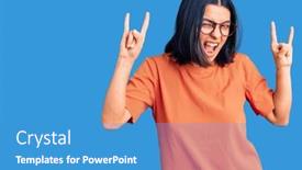  Presentation with latin music - PPT theme with young-beautiful-latin-woman-wearing background and a teal colored foreground