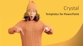  Presentation with race - Presentation theme featuring young-beautiful-mixed-race-woman background and a yellow colored foreground