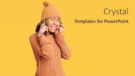  Presentation with noise - Slide set featuring young-beautiful-mixed-race-woman background and a yellow colored foreground