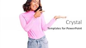  Presentation with race - Presentation featuring young-beautiful-mixed-race-woman background and a pink colored foreground