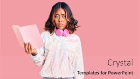  Presentation with race - Colorful presentation design enhanced with young-beautiful-mixed-race-woman backdrop and a lemonade colored foreground