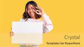  Presentation with space race - Amazing presentation design having young-beautiful-mixed-race-woman backdrop and a yellow colored foreground