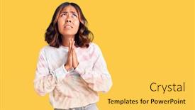  Presentation with tie dye - Colorful presentation theme enhanced with young-beautiful-mixed-race-woman backdrop and a yellow colored foreground