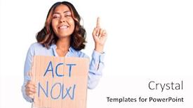  Presentation with now - Slide set having young-beautiful-mixed-race-woman background and a sky blue colored foreground