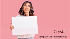  Presentation with space race - PPT theme consisting of young-beautiful-mixed-race-woman background and a lemonade colored foreground