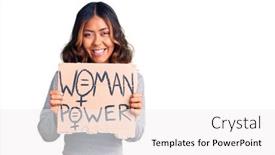  Presentation with power - Presentation design featuring young-beautiful-mixed-race-woman background and a white colored foreground