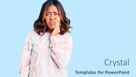  Presentation with tie dye - Colorful presentation theme enhanced with young-beautiful-mixed-race-woman backdrop and a cool aqua colored foreground