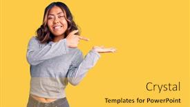  Presentation with race - Colorful PPT layouts enhanced with young-beautiful-mixed-race-woman backdrop and a yellow colored foreground