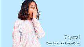  Presentation with sleepiness - Colorful presentation enhanced with young-beautiful-mixed-race-woman backdrop and a cool aqua colored foreground