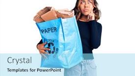 Presentation with recycling paper - Cool new theme with young-beautiful-mixed-race-woman backdrop and a arctic colored foreground