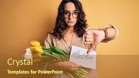  Presentation with young mothers - Presentation theme having young-beautiful-mom-with-curly background and a red colored foreground