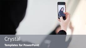  Presentation with islam ramadan - PPT layouts with young-beautiful-muslim-woman background and a gray colored foreground