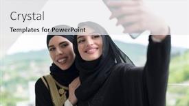  Presentation with muslim women - Presentation with young-beautiful-muslim-women background and a  colored foreground