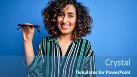  Presentation with optical - Audience pleasing slide set consisting of young-beautiful-optical-arab-woman backdrop and a ocean colored foreground