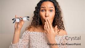  Presentation with optical - Audience pleasing slide set consisting of young-beautiful-optical-woman backdrop and a soft green colored foreground