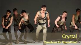  Presentation with group - Cool new PPT theme with young beautiful people with mace backdrop and a tawny brown colored foreground