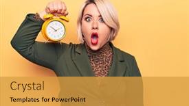  Presentation with vintage clock - Amazing slide set having young-beautiful-plus-size-blonde backdrop and a gold colored foreground
