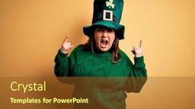  Presentation with green star - Beautiful slides featuring young-beautiful-plus-size-woman backdrop and a tawny brown colored foreground