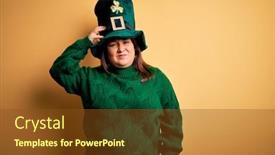  Presentation with clover - Cool new slide deck with young-beautiful-plus-size-woman backdrop and a tawny brown colored foreground