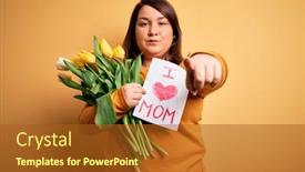  Presentation with young mothers - Amazing PPT layouts having young-beautiful-plus-size-woman backdrop and a tawny brown colored foreground