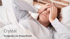  Presentation with stressed - Presentation theme enhanced with young-beautiful-plus-size-woman background and a light gray colored foreground