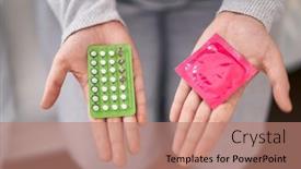  Presentation with condom - Presentation featuring young-beautiful-plus-size-woman background and a  colored foreground