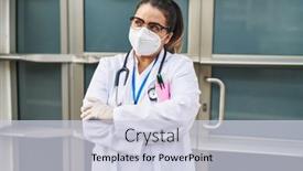  Presentation with hospital mask - PPT theme with young-beautiful-plus-size-woman background and a lemonade colored foreground