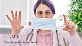  Presentation with medical smiling doctor - Presentation theme enhanced with young-beautiful-plus-size-woman background and a lemonade colored foreground