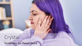  Presentation with ear pain - Presentation theme consisting of young-beautiful-plus-size-woman background and a light blue colored foreground