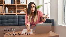  Presentation with psychology - PPT layouts consisting of young-beautiful-plus-size-woman background and a coral colored foreground