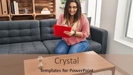  Presentation with psychology - Presentation theme having young-beautiful-plus-size-woman background and a coral colored foreground