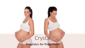  Presentation with pregnant woman - Slides enhanced with young-beautiful-pregnant-woman-caressing background and a coral colored foreground