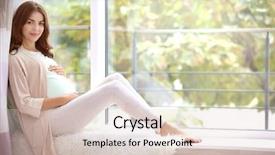  Presentation with pregnant woman in hospital - Beautiful slides featuring young beautiful pregnant woman sitting backdrop and a lemonade colored foreground