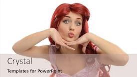  Presentation with princess - Beautiful slide set featuring young-beautiful-princess-with-red backdrop and a coral colored foreground