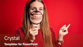  Presentation with detective magnifying glass - Amazing presentation design having young-beautiful-redhead-detective-woman backdrop and a tawny brown colored foreground